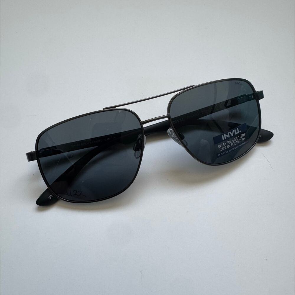 NEW INVU- 252Double bar grey aviator Sunglasses